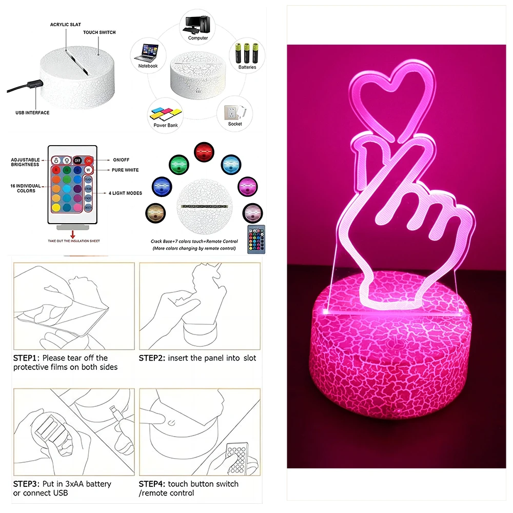 7-Color LED Night Light with Remote - Image 5