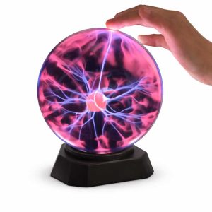 Interactive Plasma Touch Lamp with Colorful Glass Orb