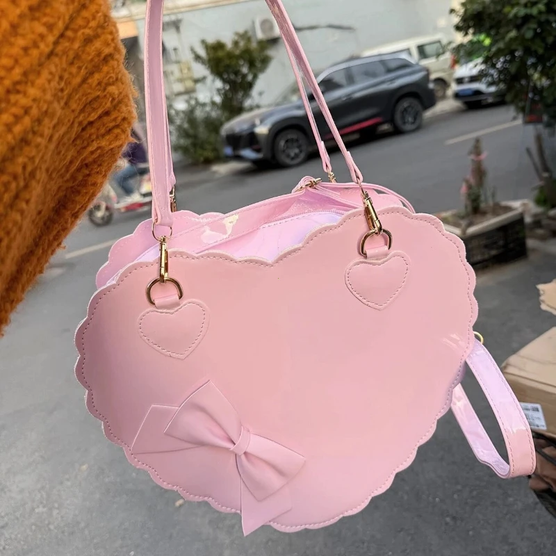 PU Heart-Shaped Lolita Shoulder Bag - Image 3
