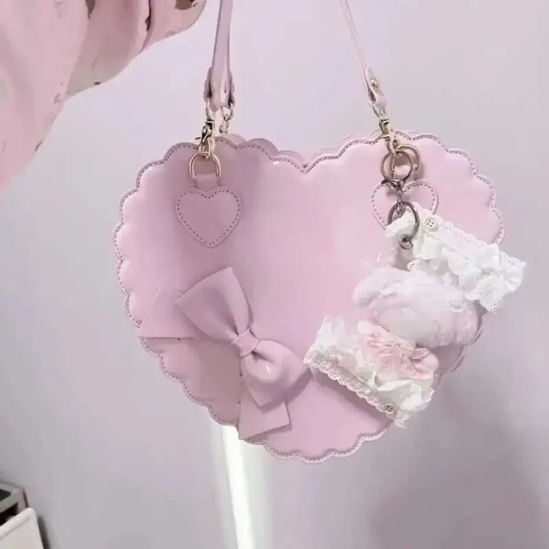 PU Heart-Shaped Lolita Shoulder Bag - Image 2