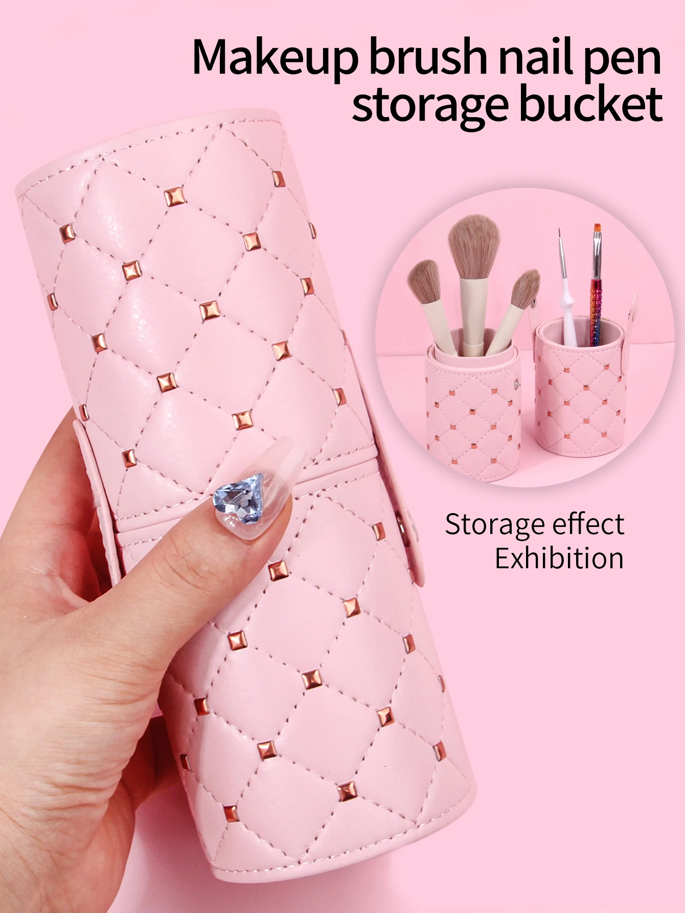Pink Diamond Makeup Brush Holder