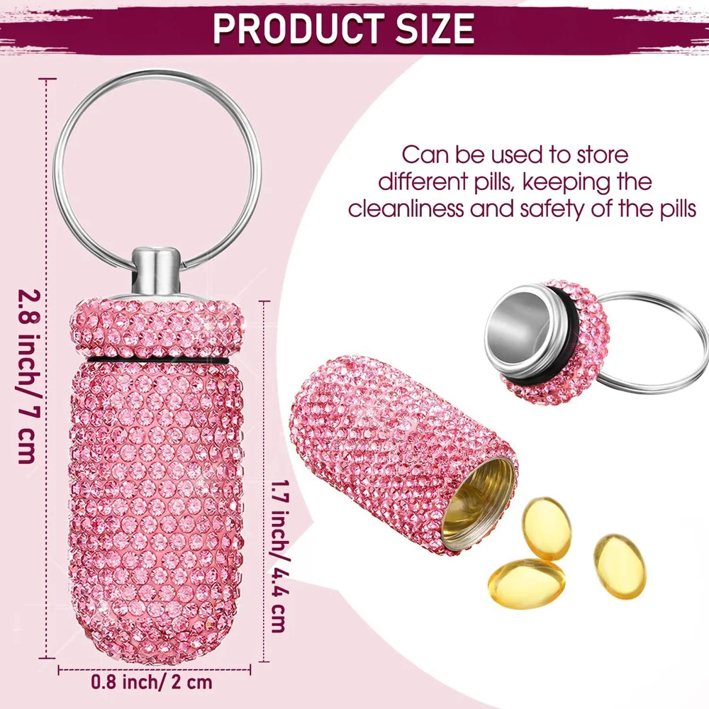 Bling Rhineston Pill Container - Image 2