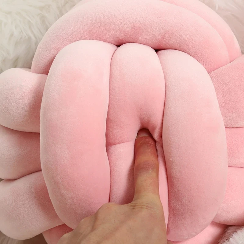 Modern Knot Ball Throw Pillow, Plush Aesthetic Cushion Decor - Image 2
