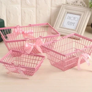 Cute Pink Wire Storage Basket