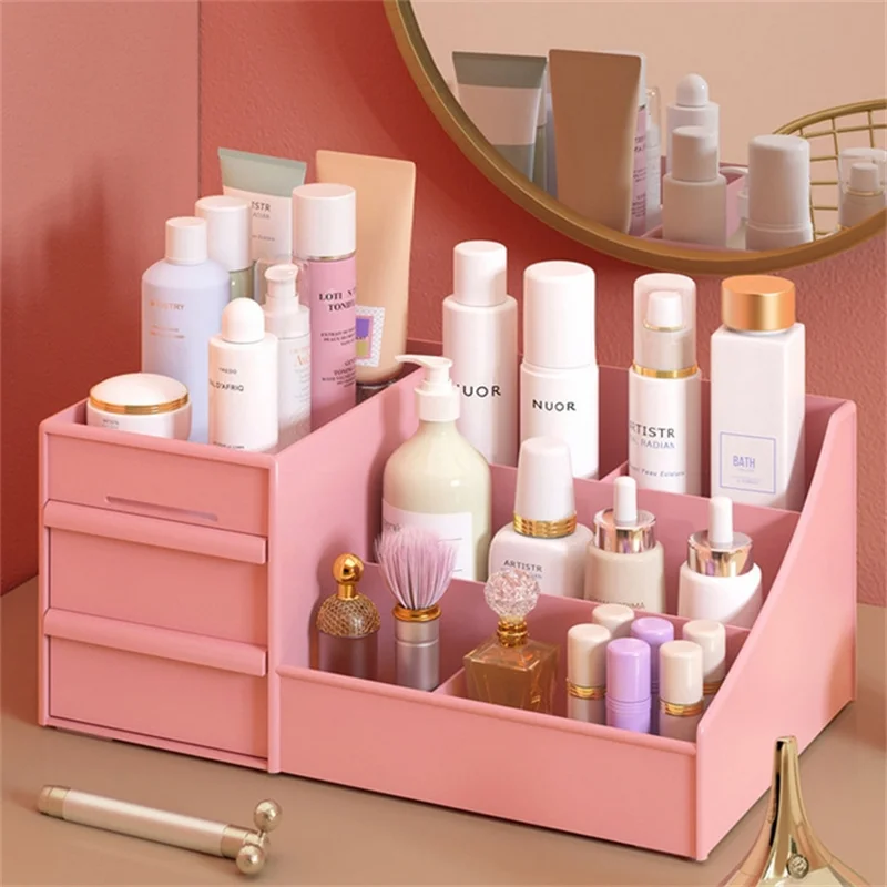 Minimalist Pink Makeup Organizer