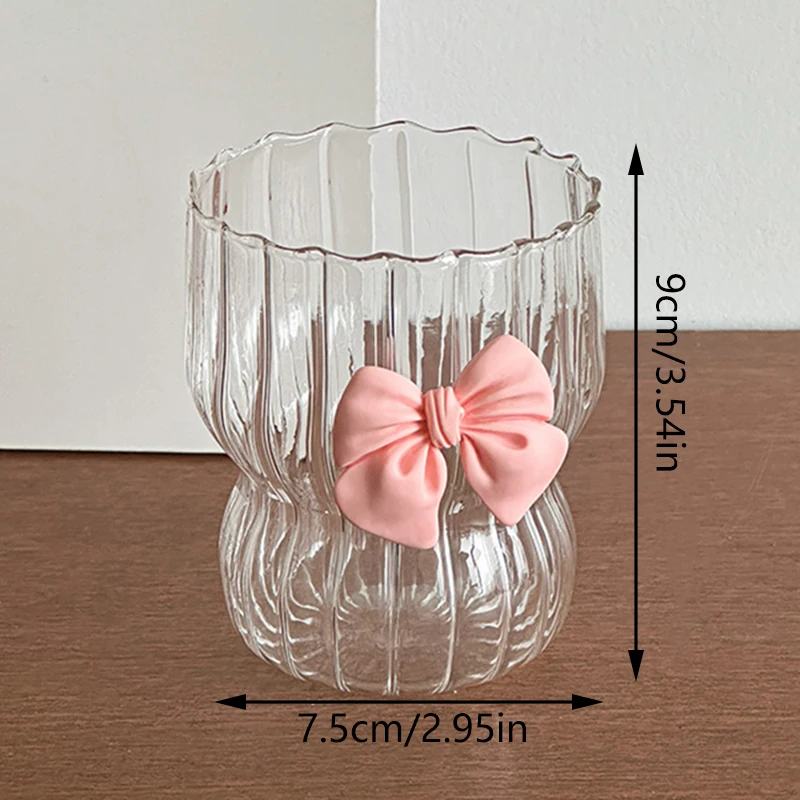 Cute Pink Bow Glass Cup - Image 5