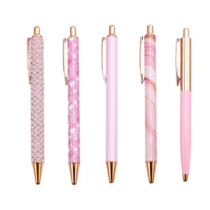 Elegant Pink Ballpoint Pen Set