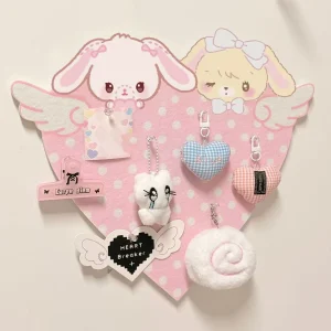 Cute Bunny Cork Board – Kawaii Wall Memo & Photo Display Board