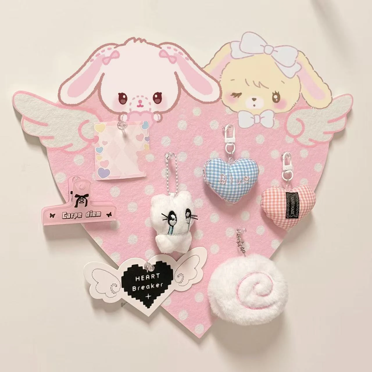 Cute Bunny Cork Board – Kawaii Wall Memo & Photo Display Board