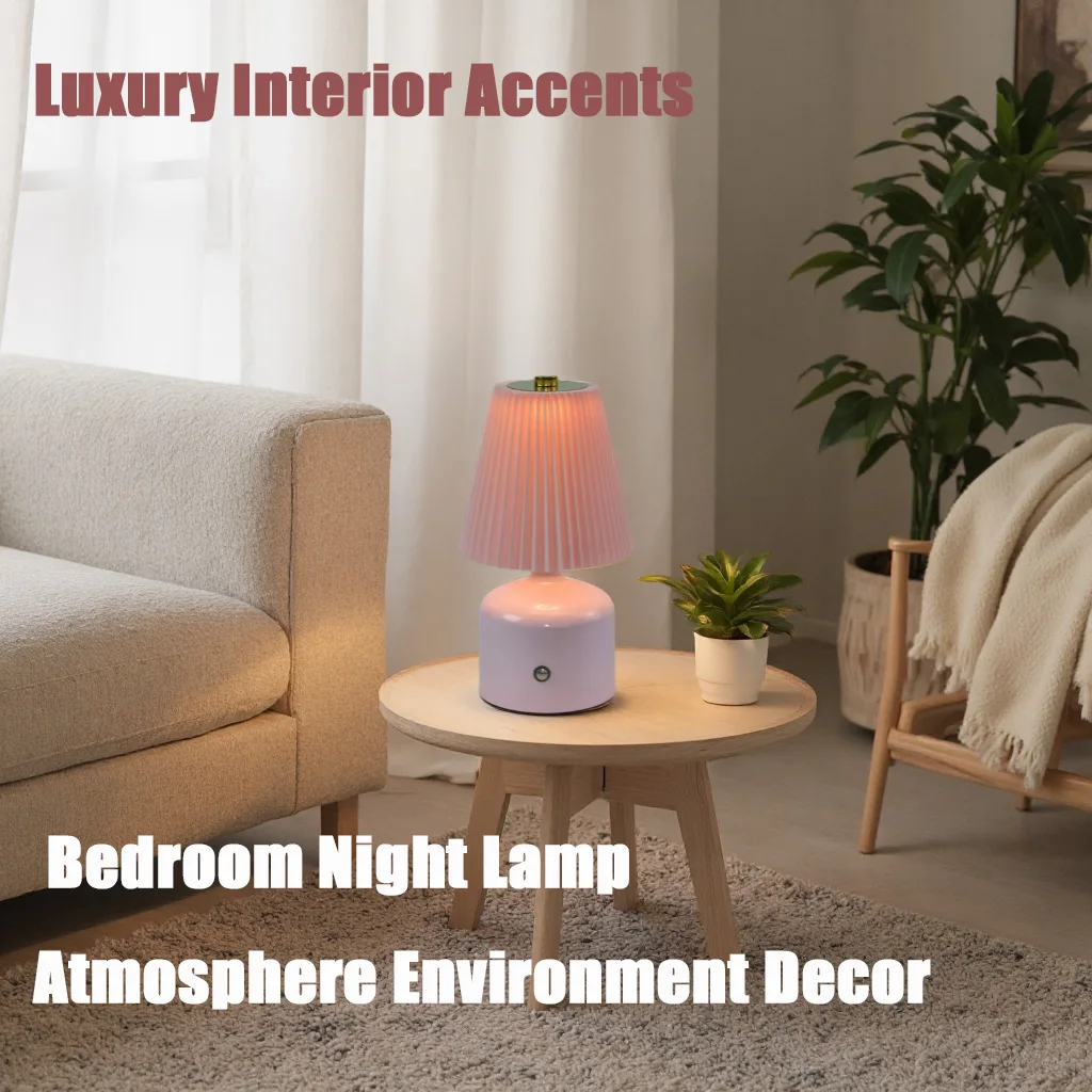 Modern Ambient LED Table Lamp – Adjustable Bedside Mood Light
