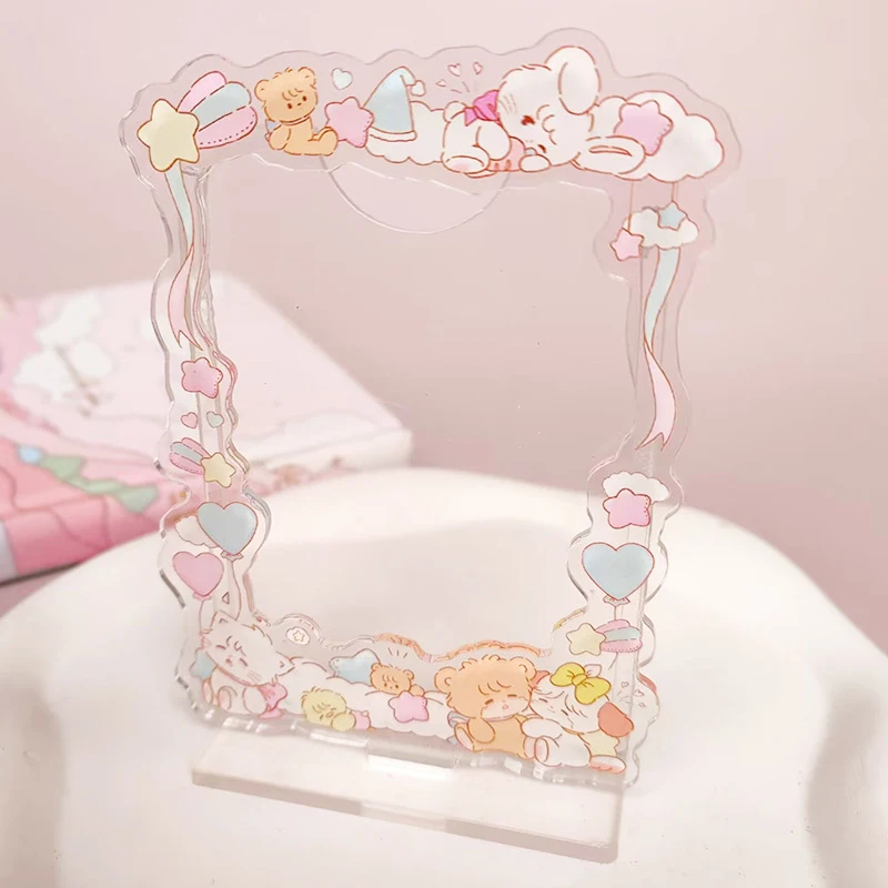 Kawaii Pink Photo Frame Display – Cute Acrylic Desktop Picture Holder - Image 4