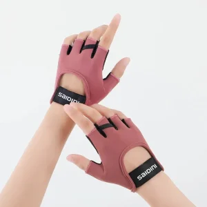 Pink Half Finger Workout Gloves – Anti-Slip Breathable Fitness Training Gloves