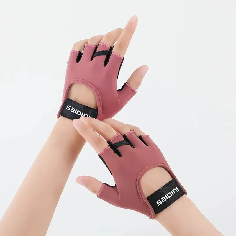 Pink Half Finger Workout Gloves – Anti-Slip Breathable Fitness Training Gloves