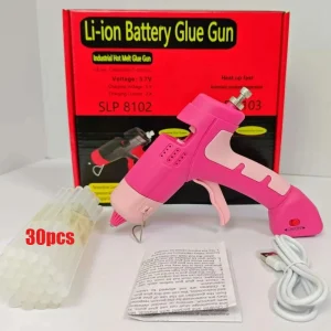 Pink Portable Cordless Glue Gun Set