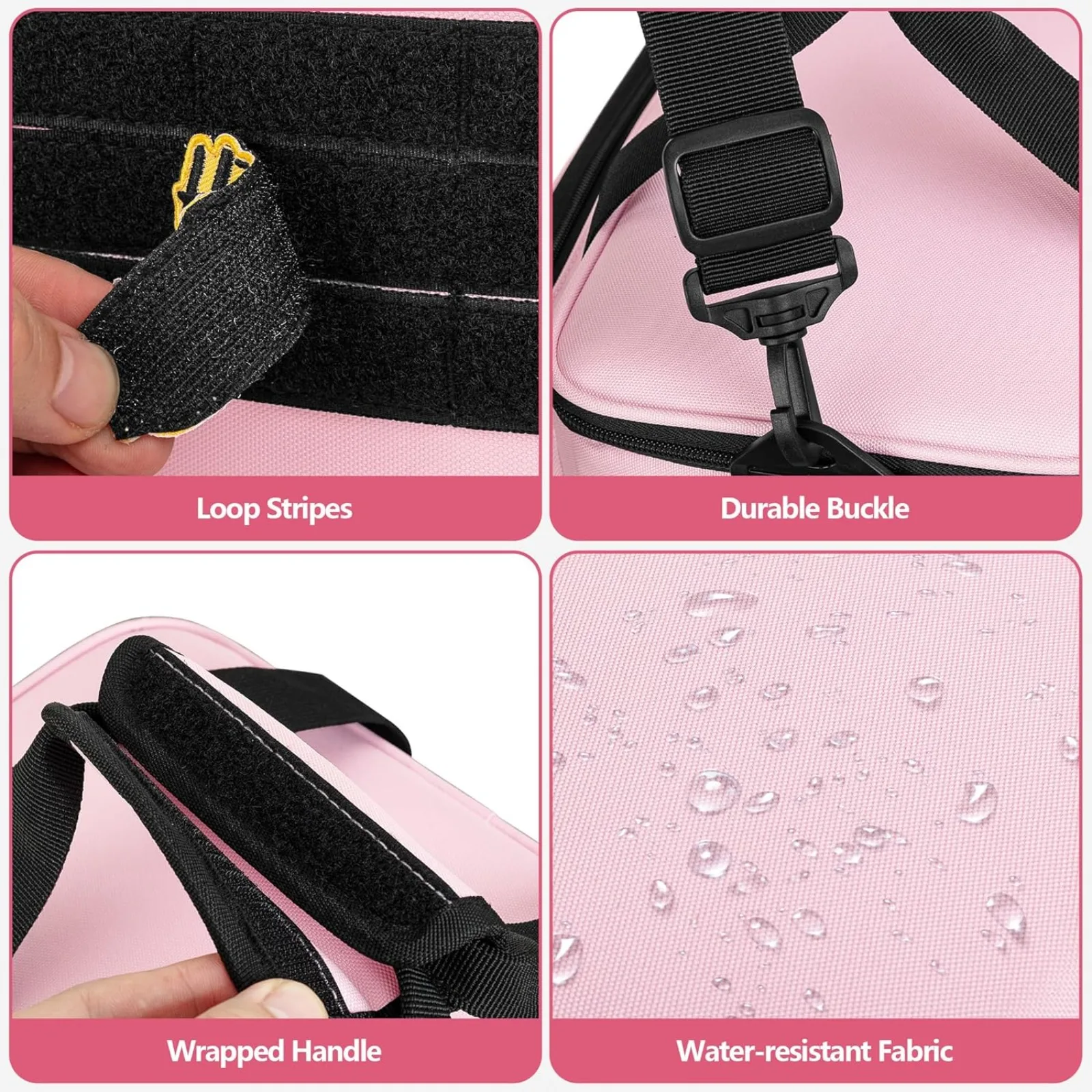 Pink Heavy-Duty Tool Organizer Bag – Multi-Pocket Storage Tote with Shoulder Strap - Image 4