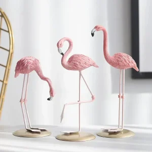 Pink Flamingo Decorative Figurine – Resin Desk & Home Decor Ornament