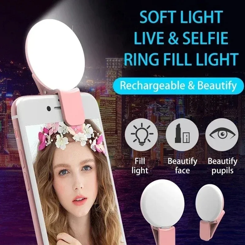 Clip-On Selfie Ring Light – Portable USB LED Fill Light for Phone & Video Recording