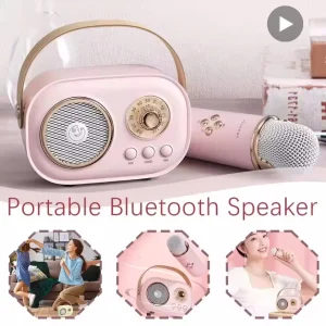 Portable Karaoke Wireless Bluetooth Speaker With Microphone