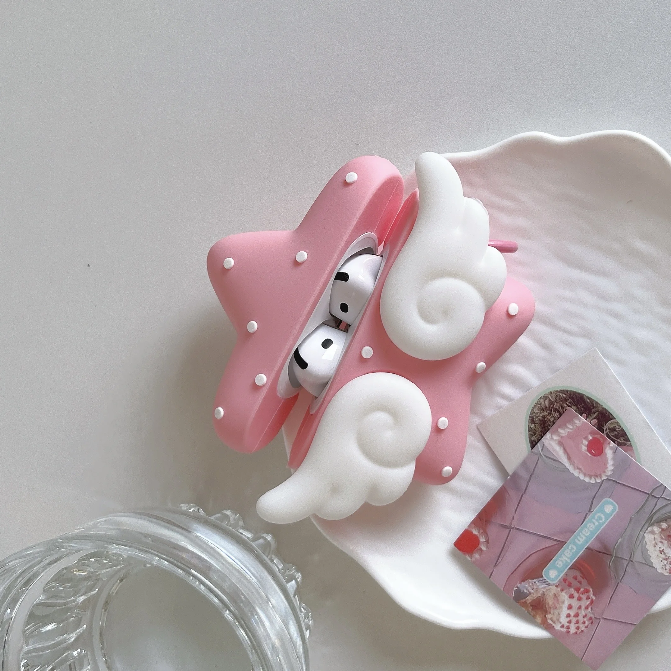 Kawaii Star Earbuds Case – Cute Winged Silicone Cover for AirPods with Protective Design - Image 6