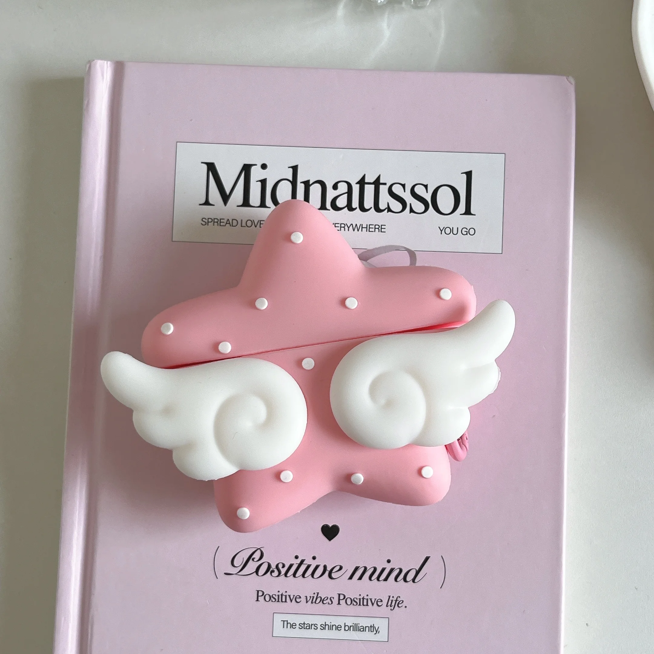 Kawaii Star Earbuds Case – Cute Winged Silicone Cover for AirPods with Protective Design - Image 3
