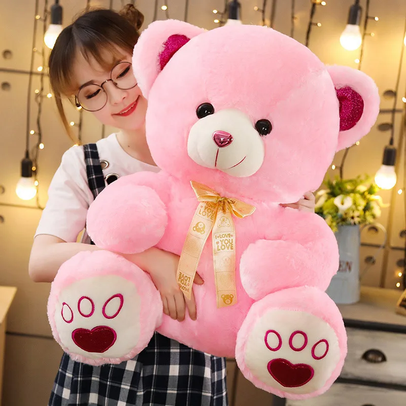 Pink Teddy Bear Plush – Soft Stuffed Animal Toy Gift for Kids & Room Decor