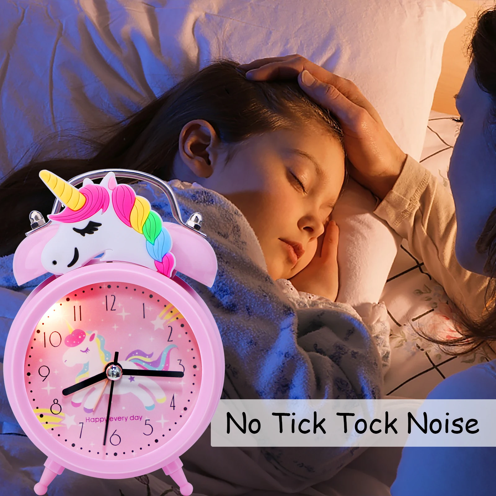 Pink Unicorn Kids Alarm Clock - Image 2