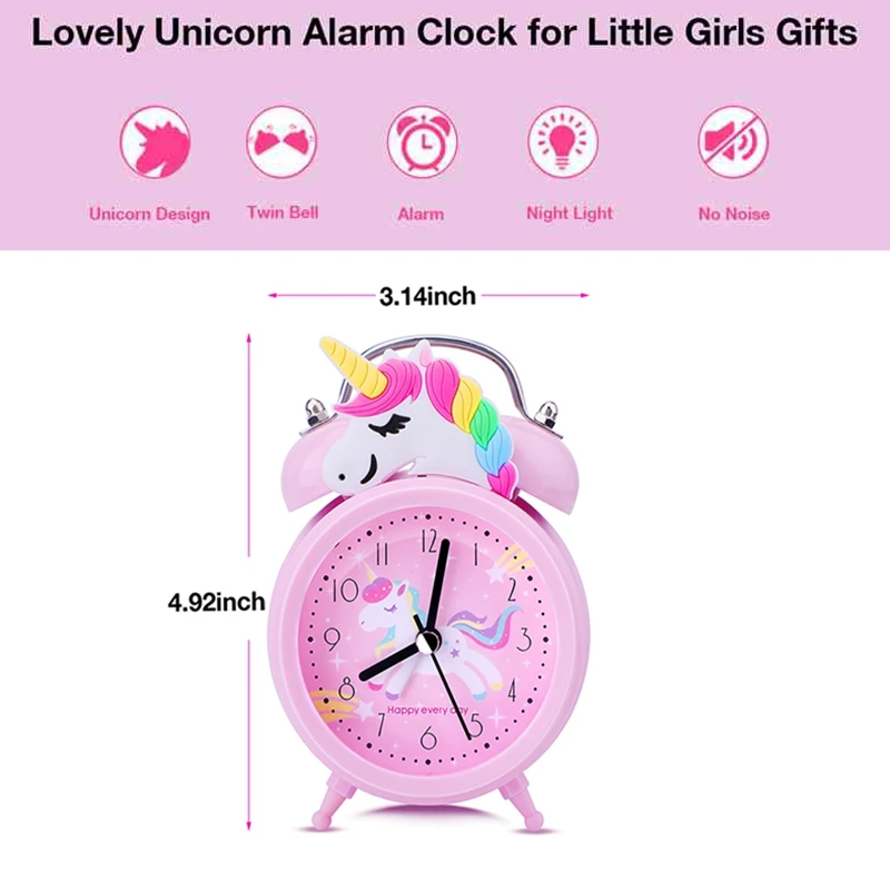 Pink Unicorn Kids Alarm Clock - Image 4