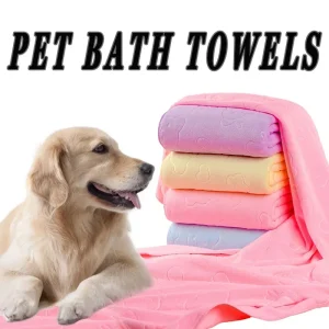 Soft Quick-Dry Bath Towel for Small Dogs & Cats