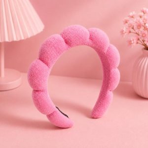 Pink Spa Headband + Wristband Set (3-Piece)