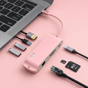 USB C HUB Adapter 8-in-1 With 4K 30HZ Type C to HDMI Compatible