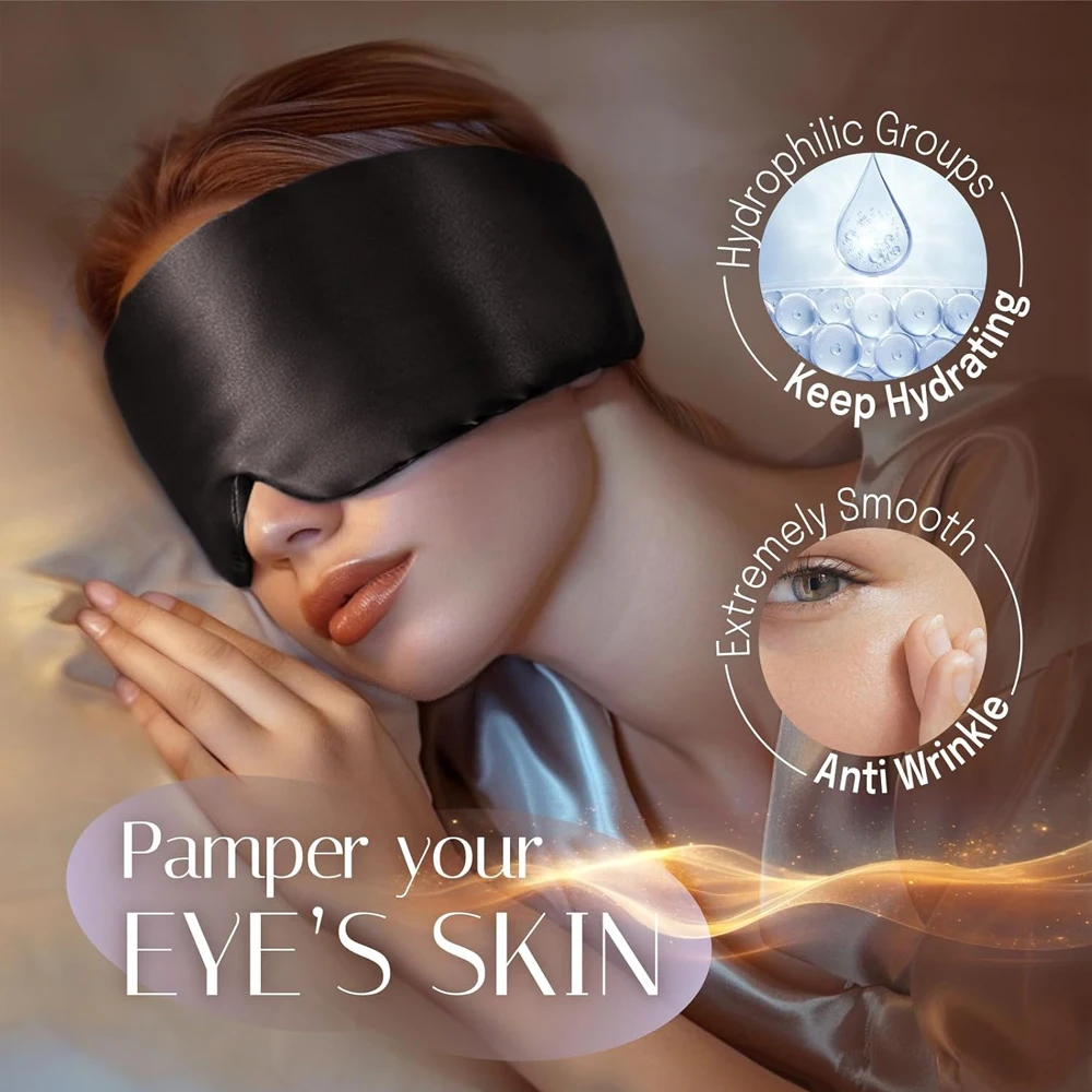 Premium Mulberry Silk Sleep Mask – Ultra Soft Light Blocking Eye Mask - Image 2
