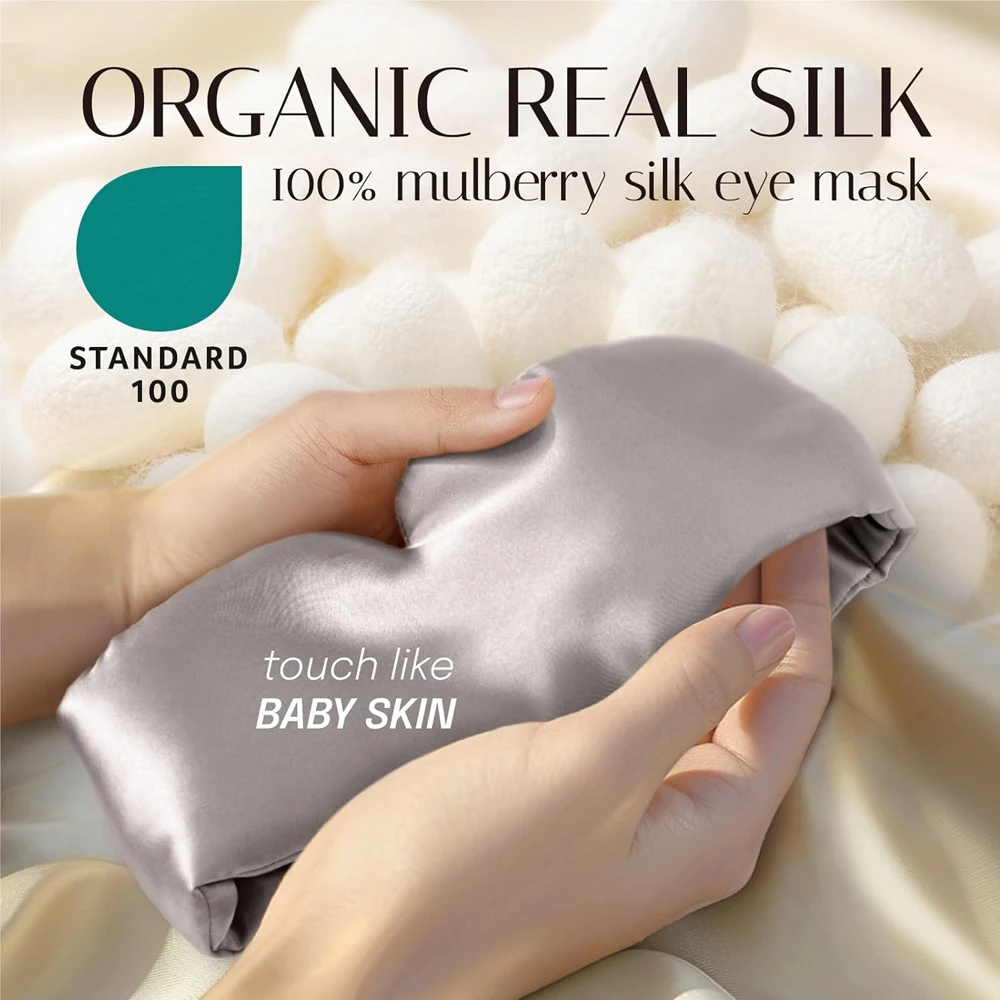 Premium Mulberry Silk Sleep Mask – Ultra Soft Light Blocking Eye Mask - Image 3