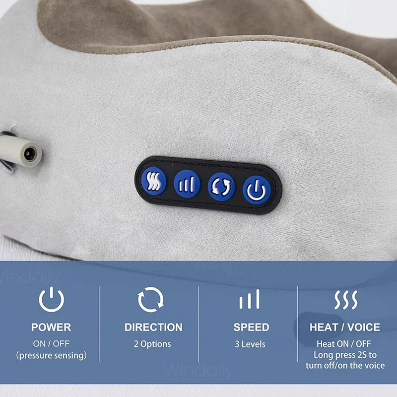Heated Shiatsu Neck & Shoulder Massager – 3D Kneading Massage Pillow - Image 2