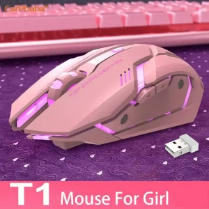 Rechargeable Pink Wireless Gaming Mouse
