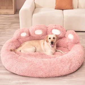 Paw-Shaped Plush Pet Bed
